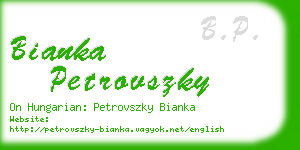 bianka petrovszky business card